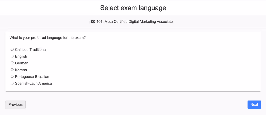 Meta Blueprint language selection